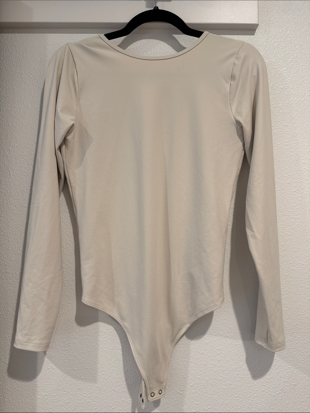 Abercrombie & Fitch Cream Long-Sleeve Bodysuit